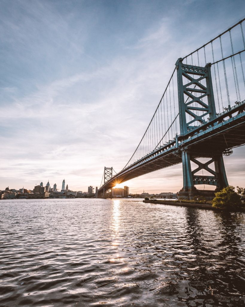 Photo of Ben Franklin Bridge in Philadelphia, Pennsylvania.